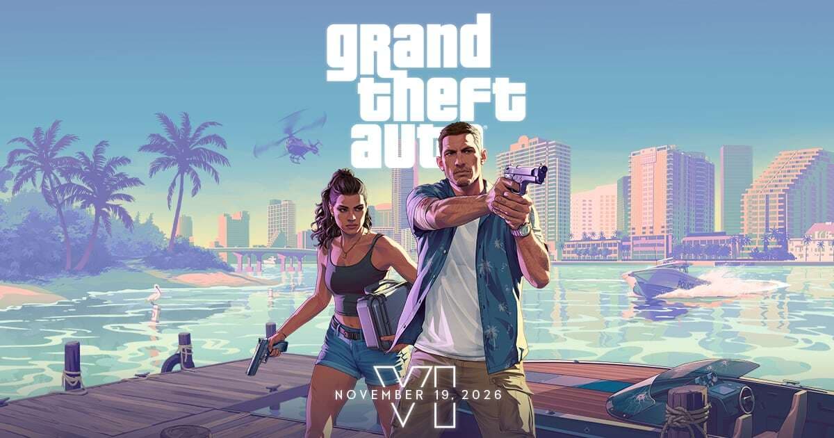 Arte oficial de Grand Theft Auto VI usada em materia sobre GTA 6 no PS5